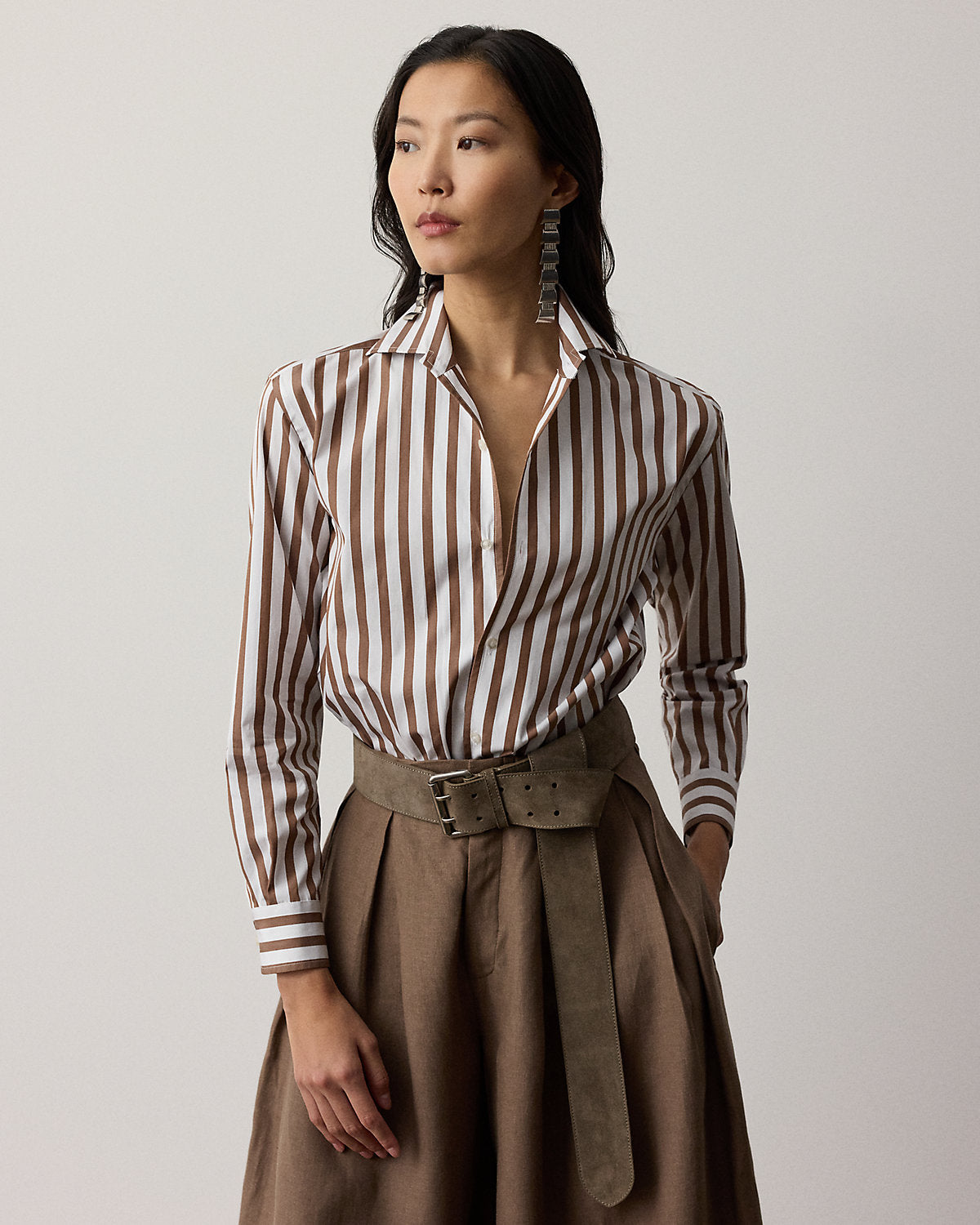 Capri Relaxed Fit Striped Cotton Shirt