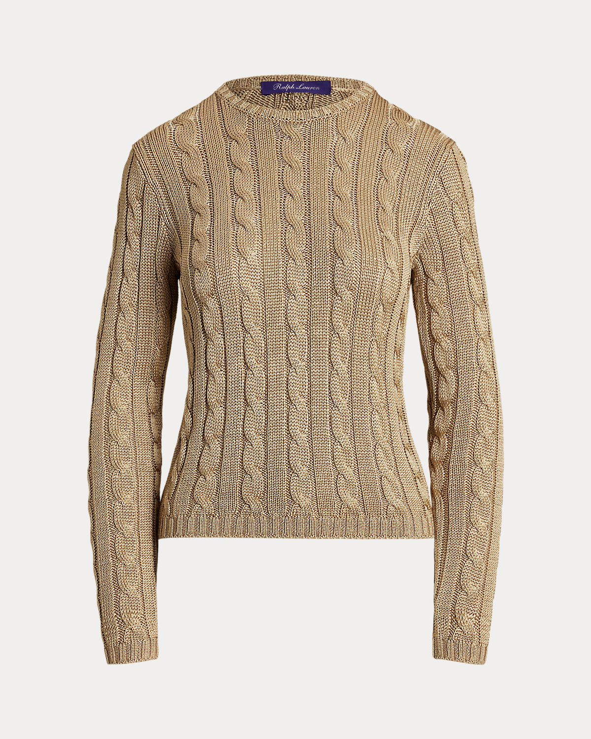 Cable-Knit Silk Crewneck Sweater