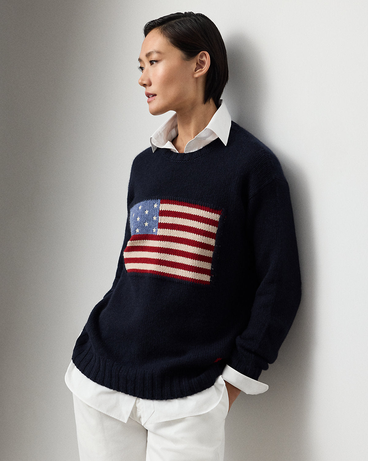 Women's Flag Cashmere Crewneck Sweater