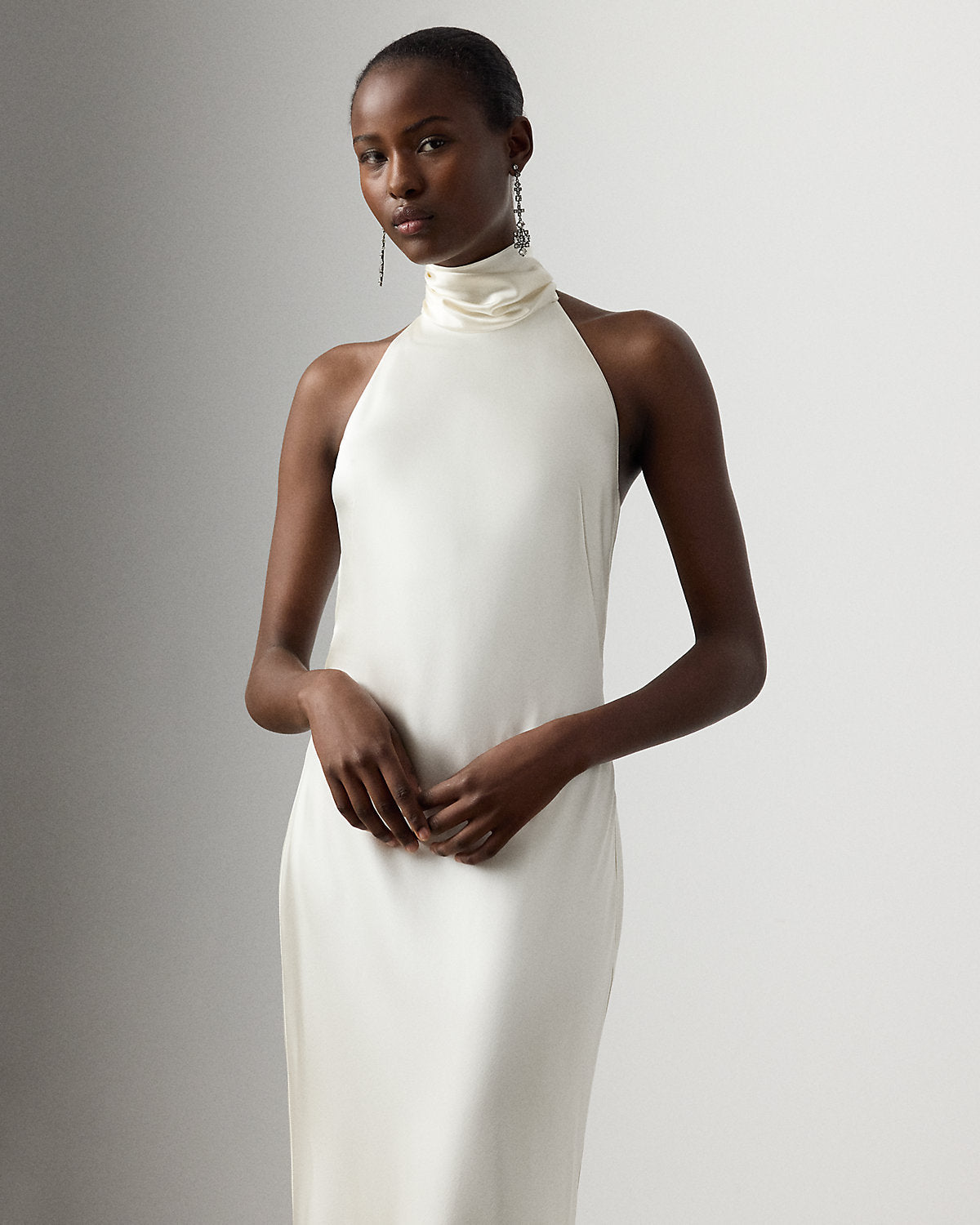 Chilton Stretch Satin Evening Dress