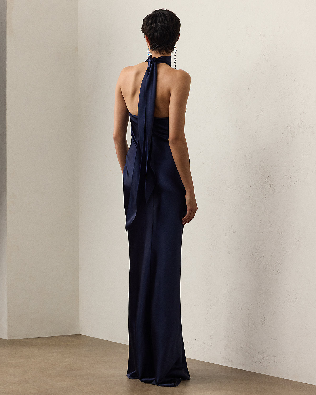 Chilton Stretch Satin Evening Dress