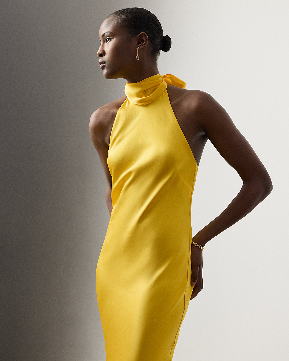 Chilton Stretch Satin Evening Dress
