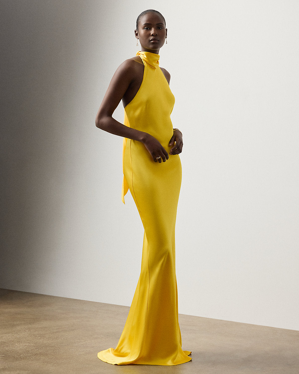 Chilton Stretch Satin Evening Dress