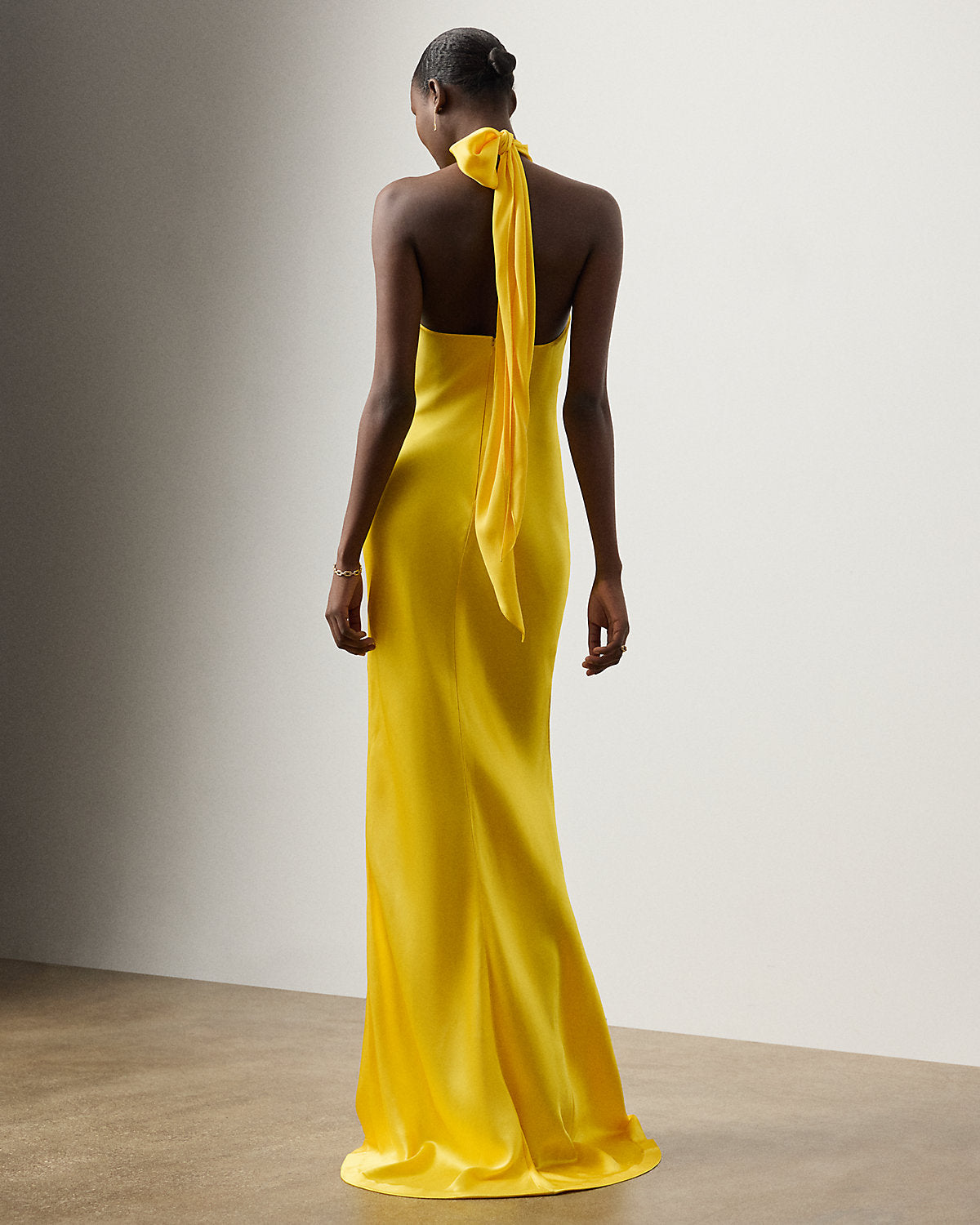 Chilton Stretch Satin Evening Dress