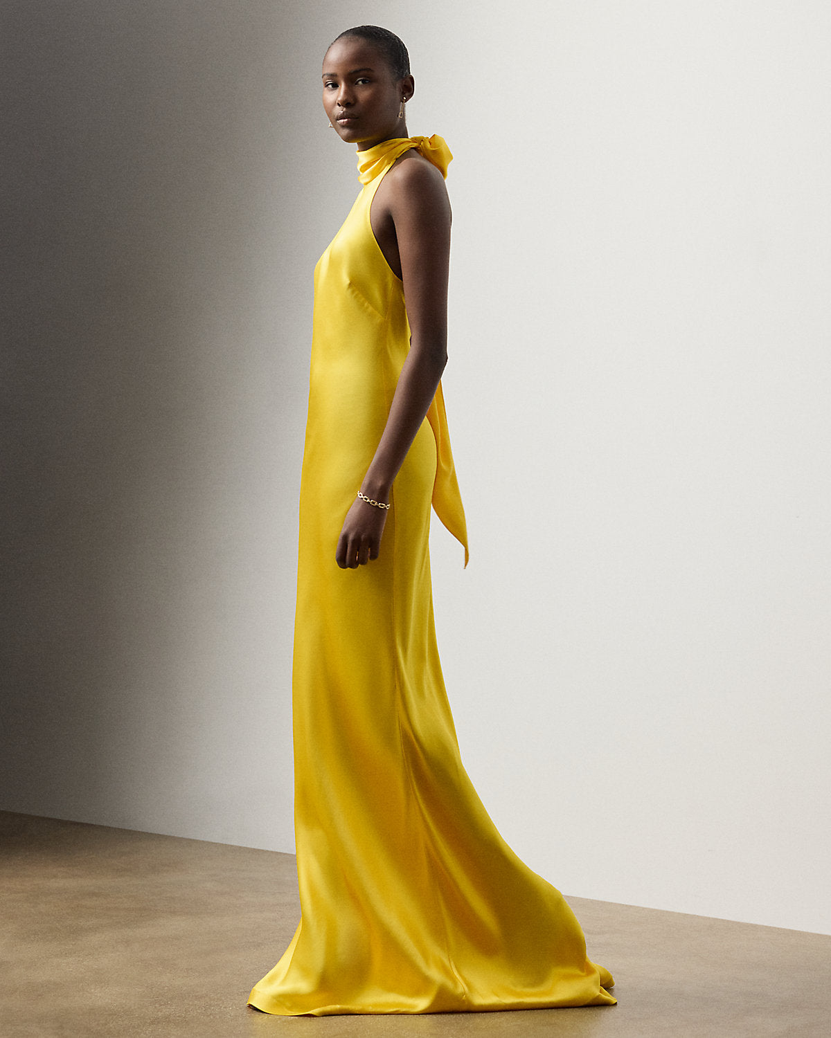 Chilton Stretch Satin Evening Dress