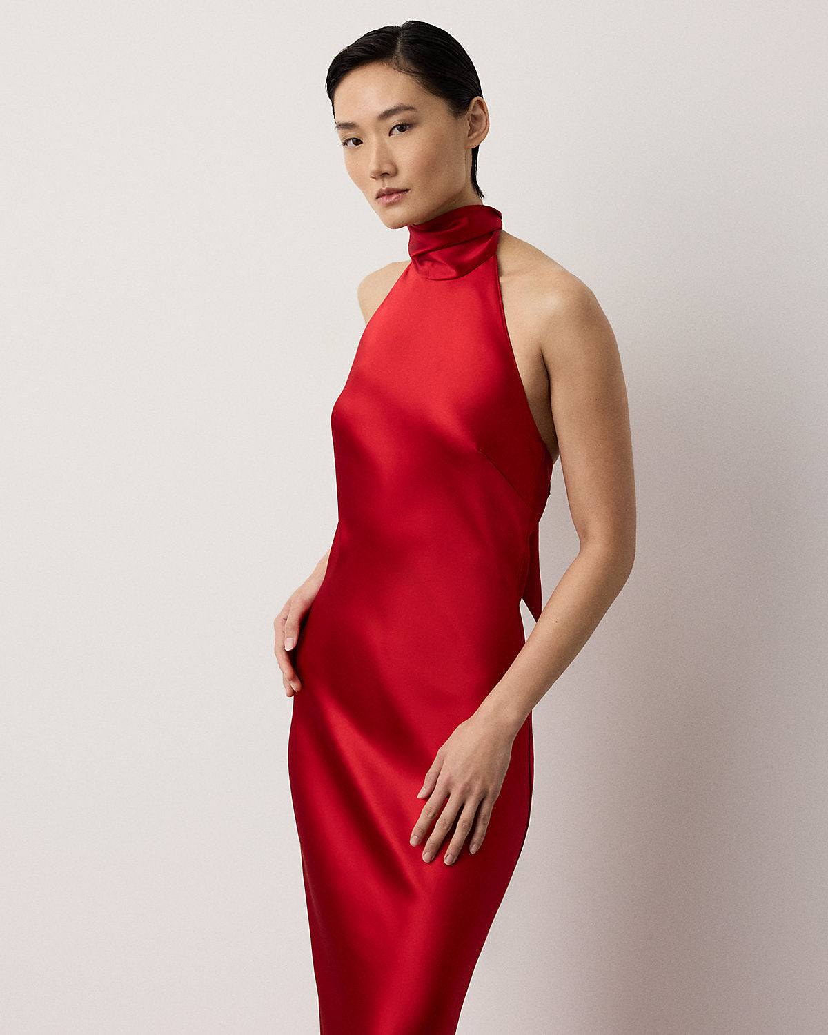 Chilton Stretch Satin Evening Dress
