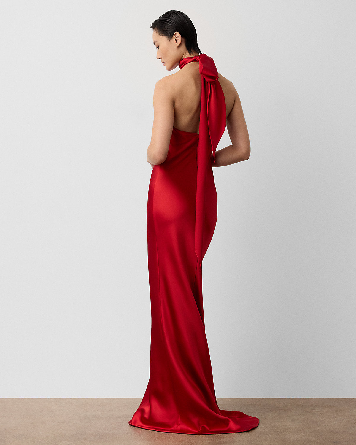 Chilton Stretch Satin Evening Dress
