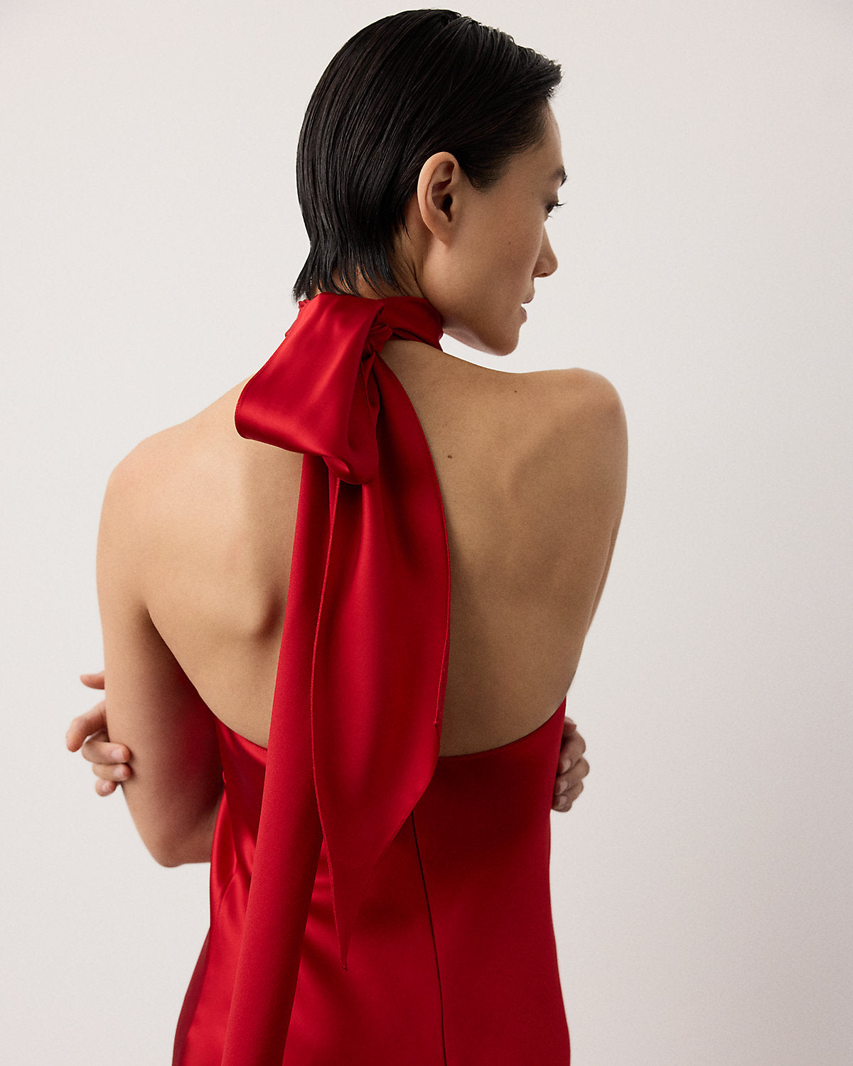 Chilton Stretch Satin Evening Dress