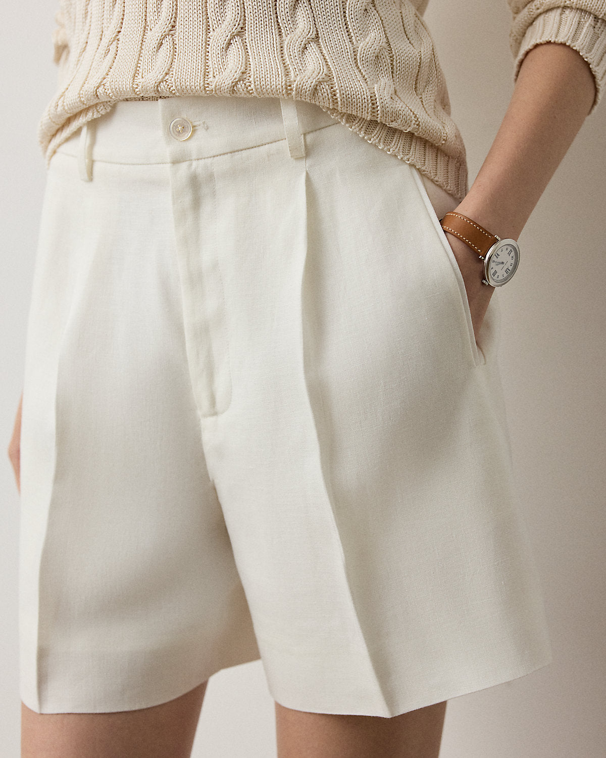 Tracy Pleated Linen Short
