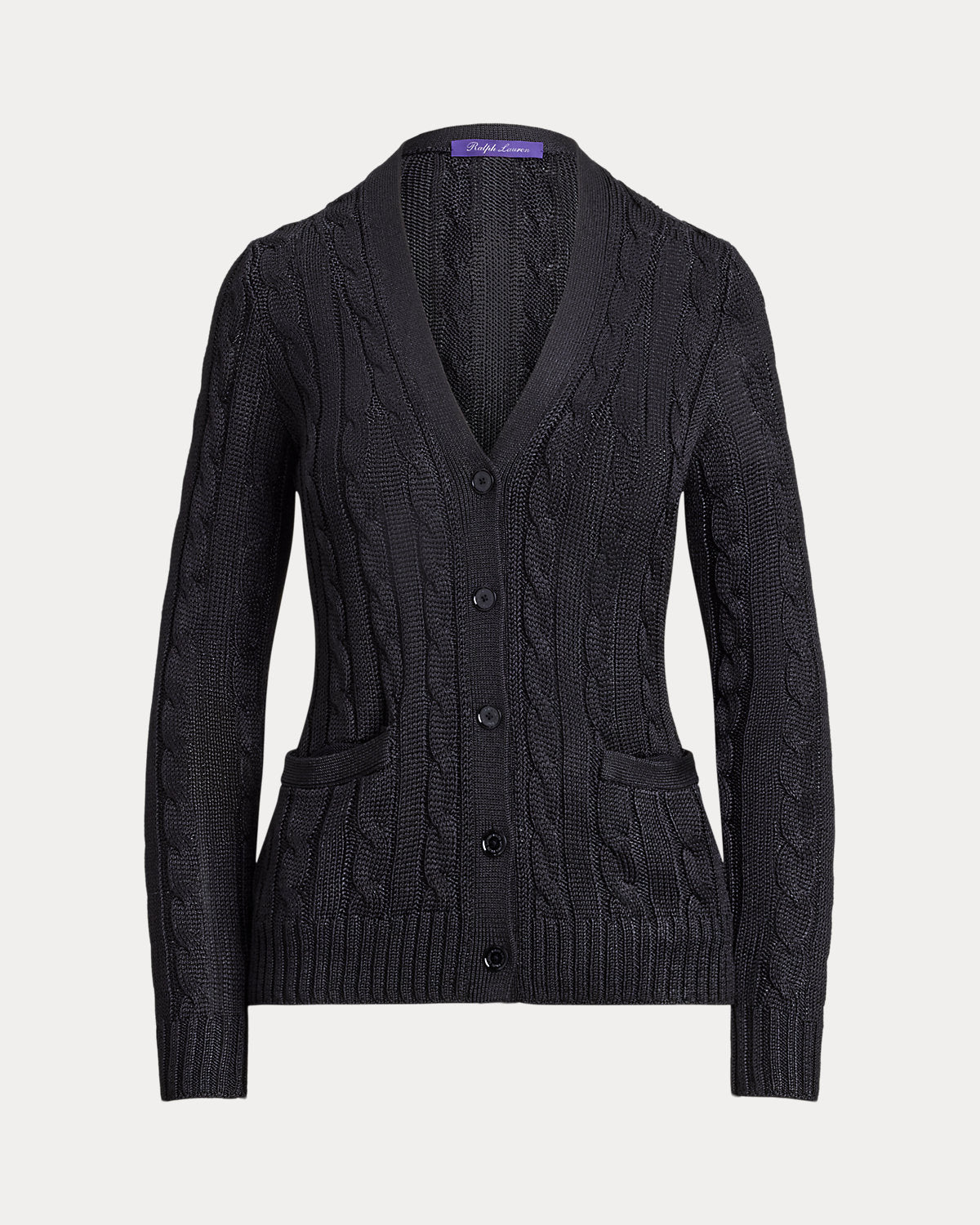 Cable-Knit Silk Cardigan Sweater