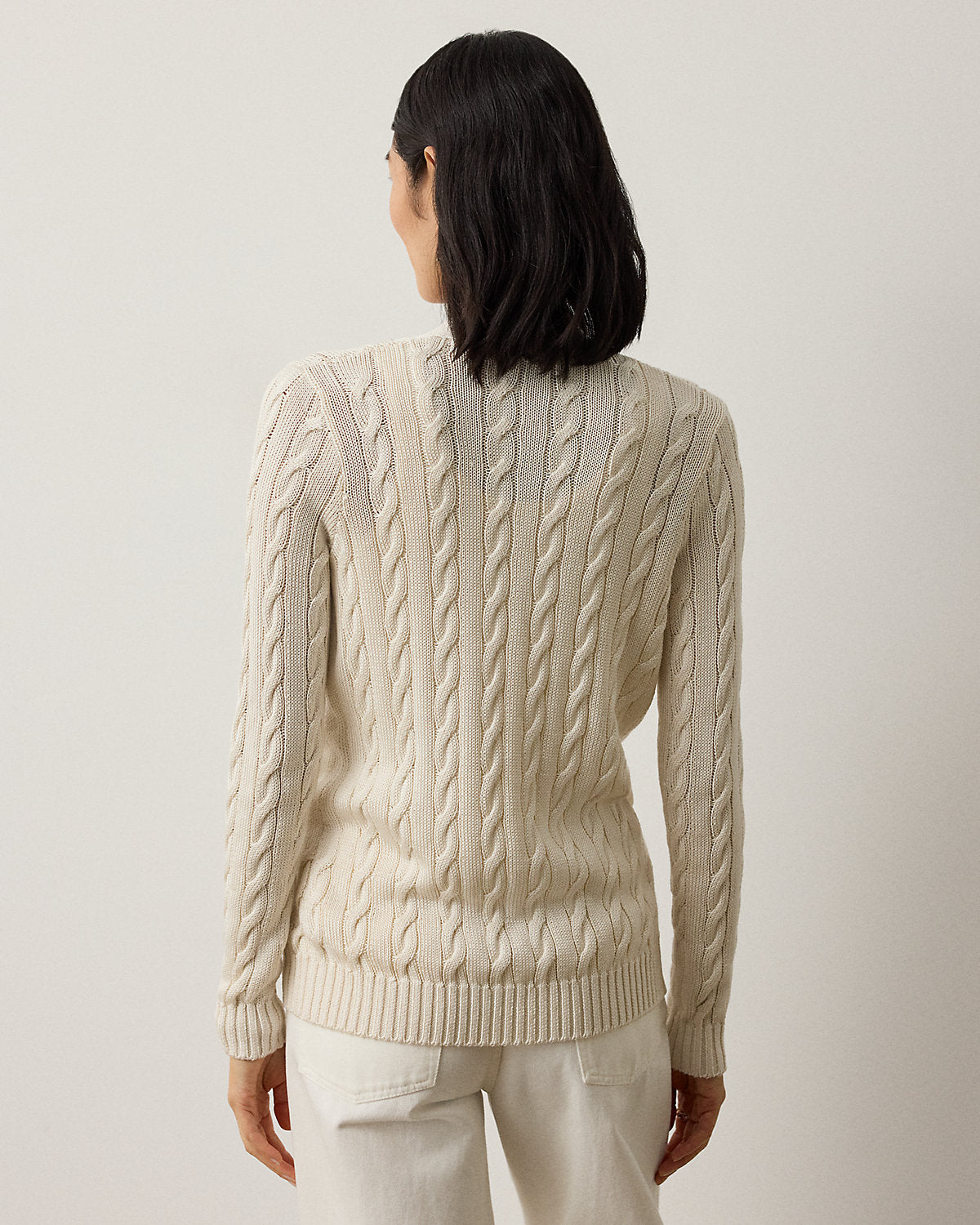 Cable-Knit Silk Cardigan Sweater