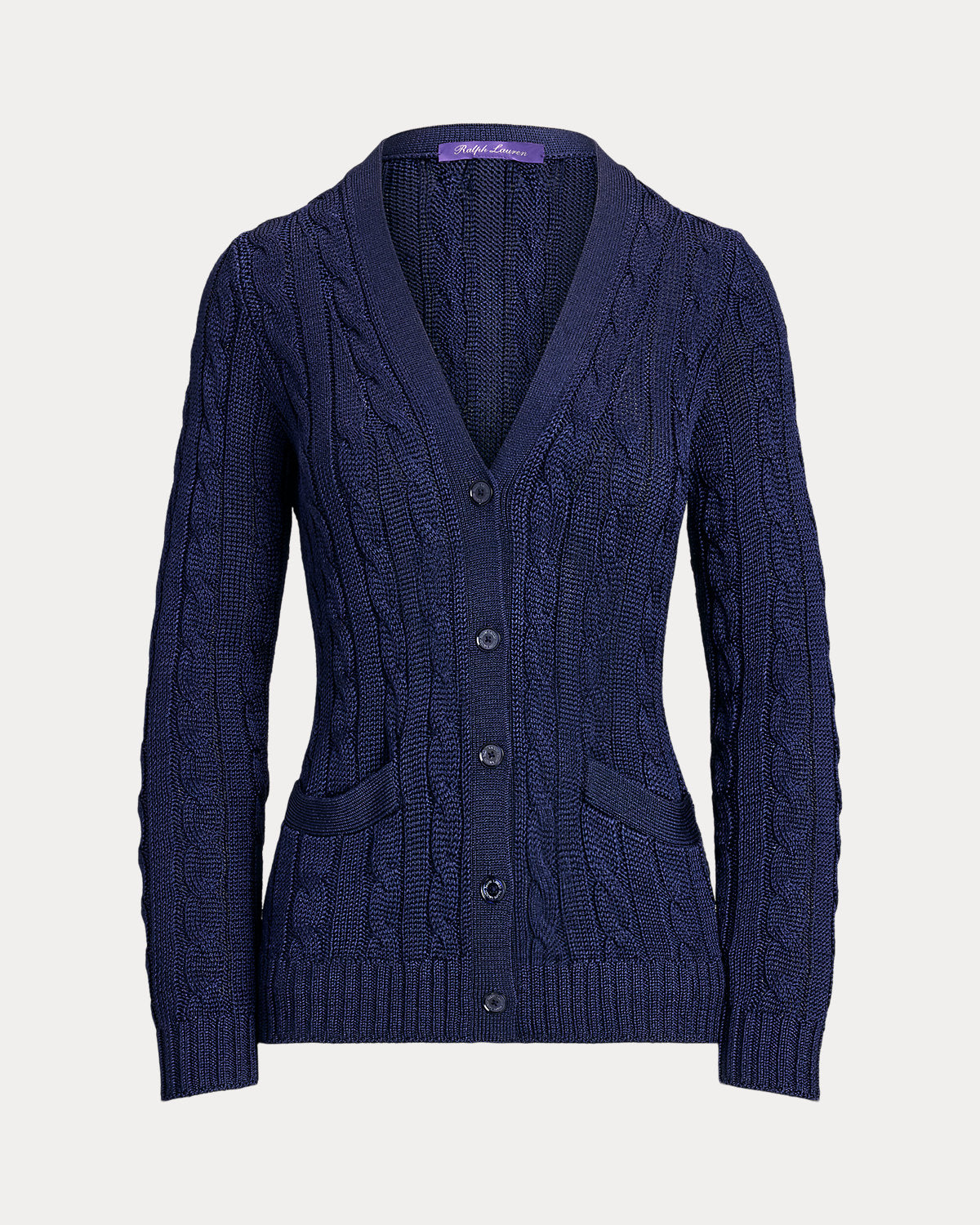 Cable-Knit Silk Cardigan Sweater