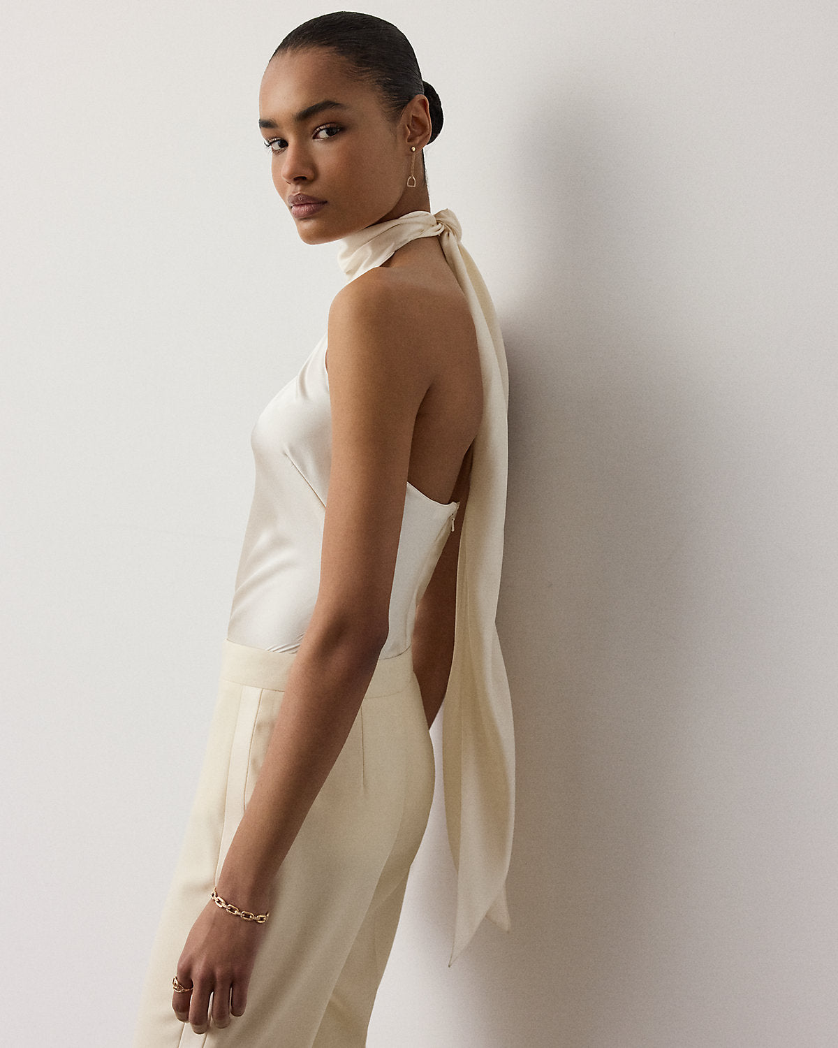 Chilton Stretch Silk Charmeuse Top