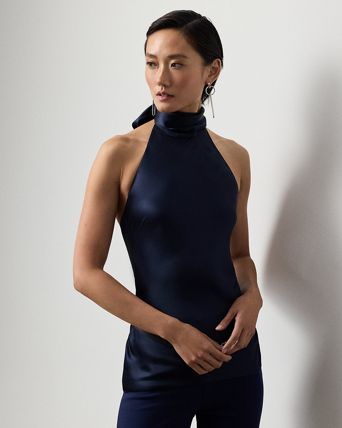 Chilton Stretch Silk Charmeuse Top