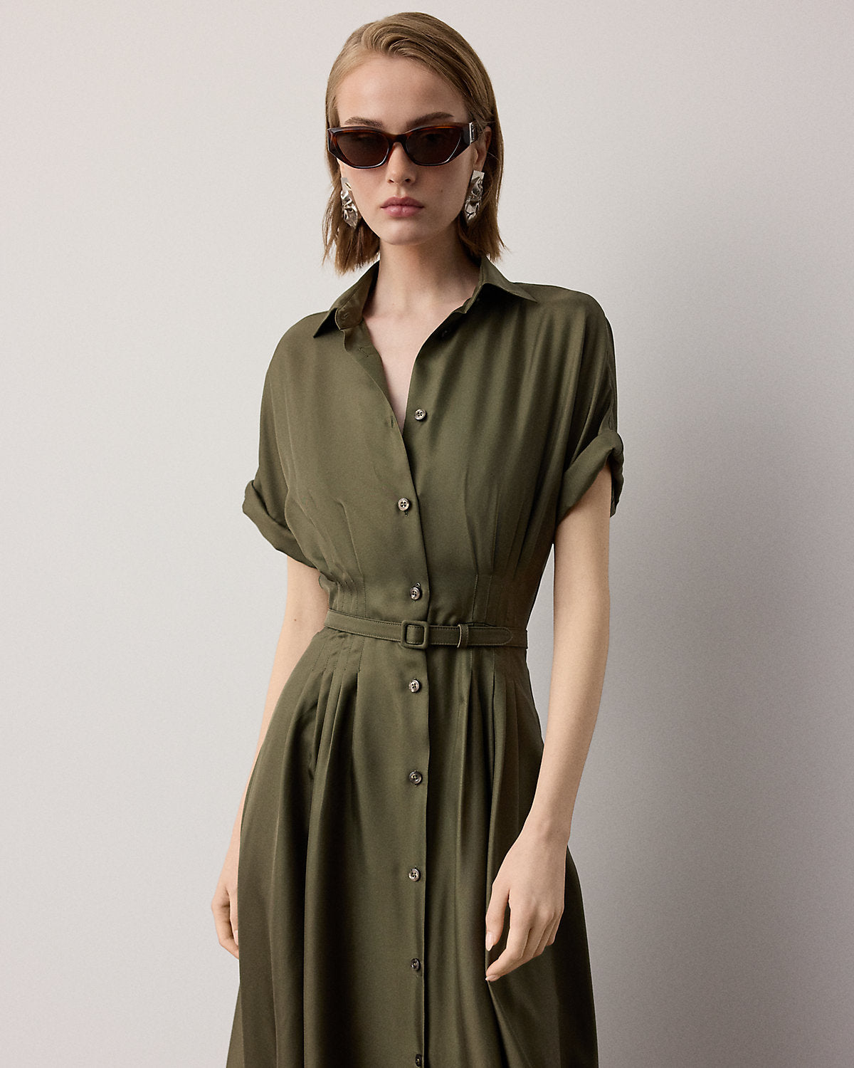 Donatella Silk Twill Day Dress