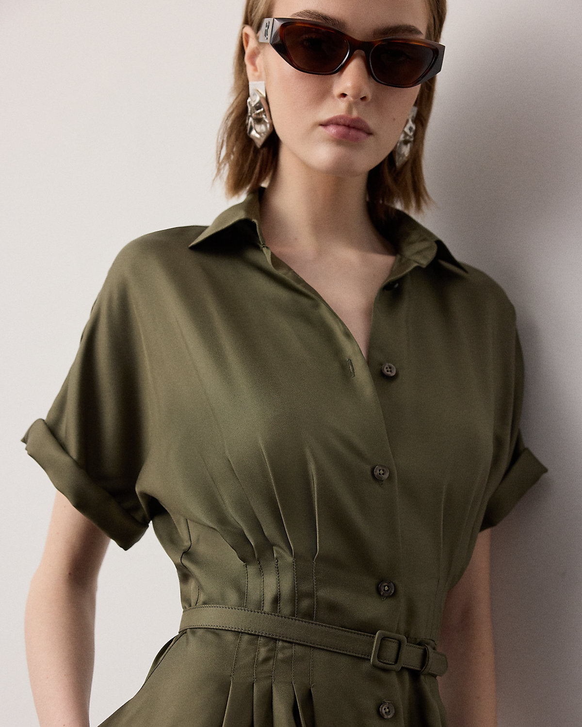 Donatella Silk Twill Day Dress