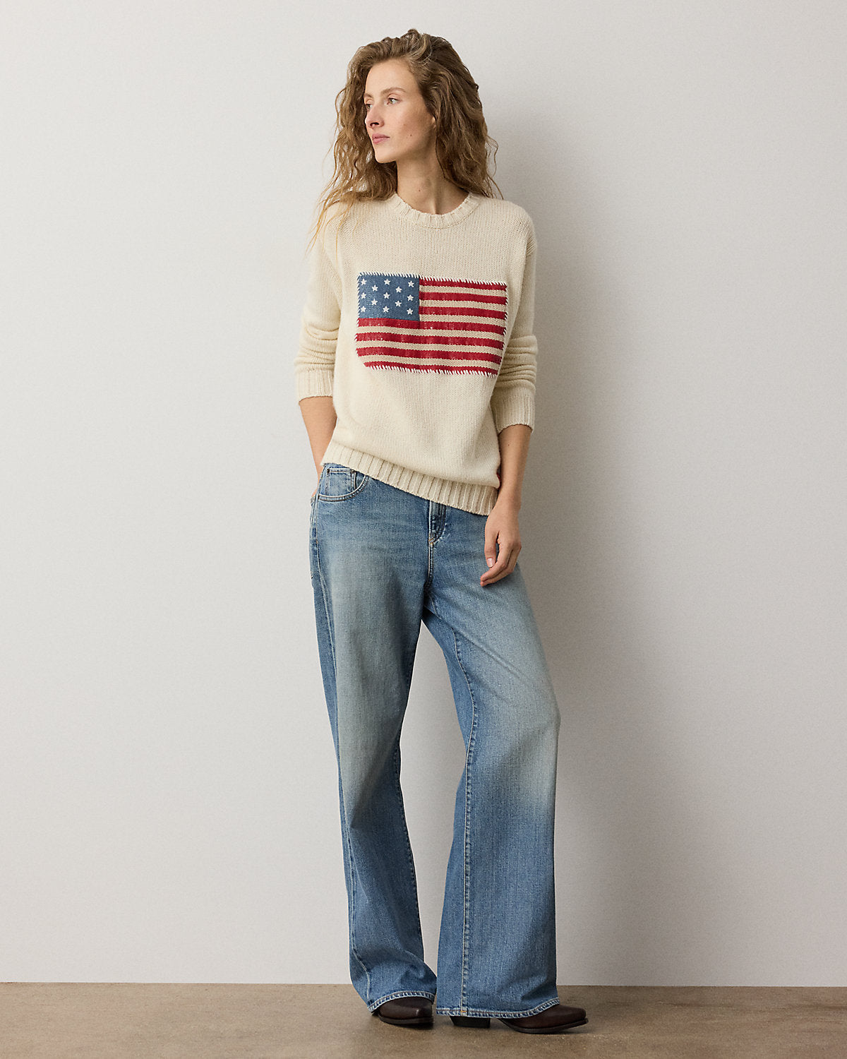 Embellished Cashmere Flag Sweater