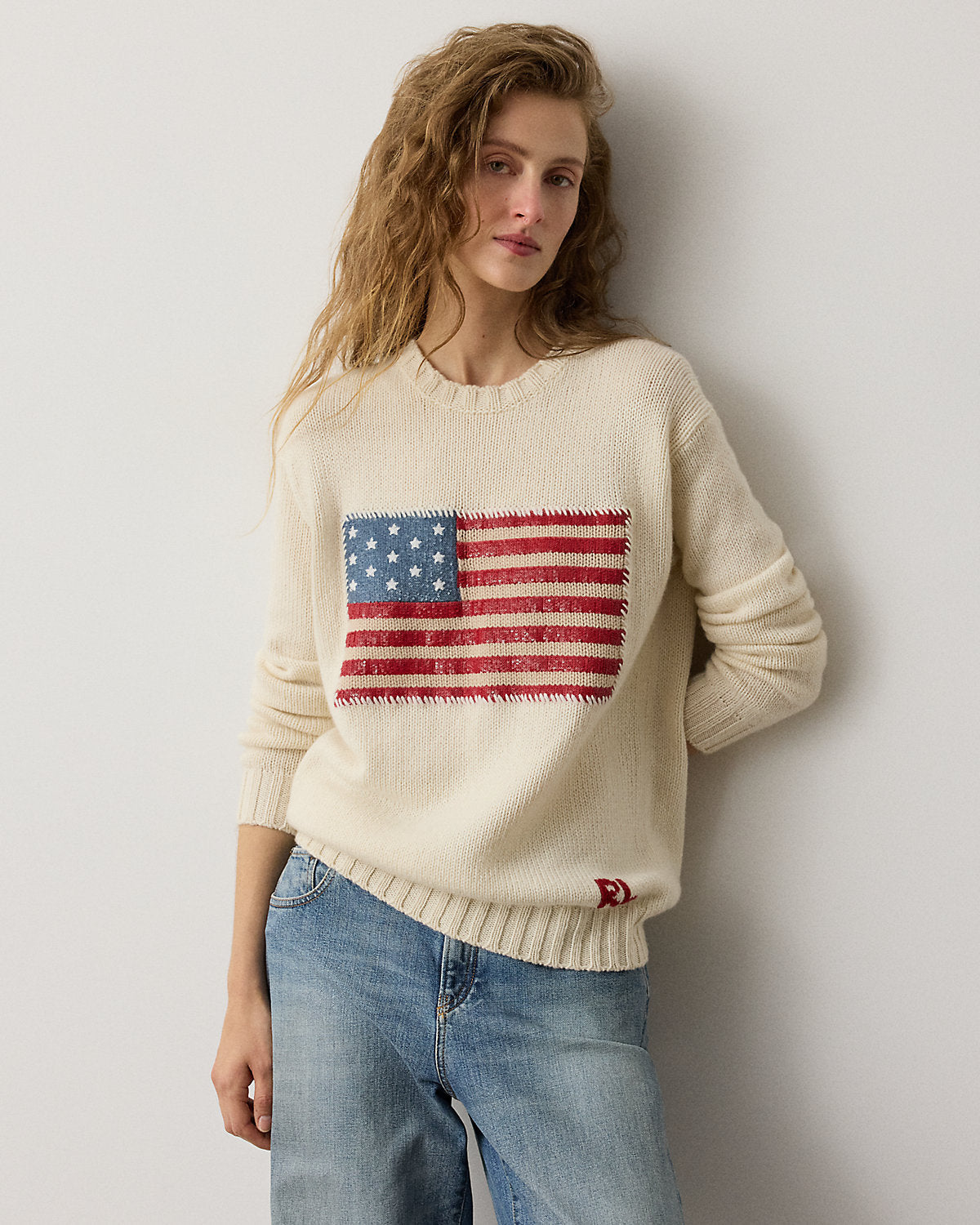 Embellished Cashmere Flag Sweater