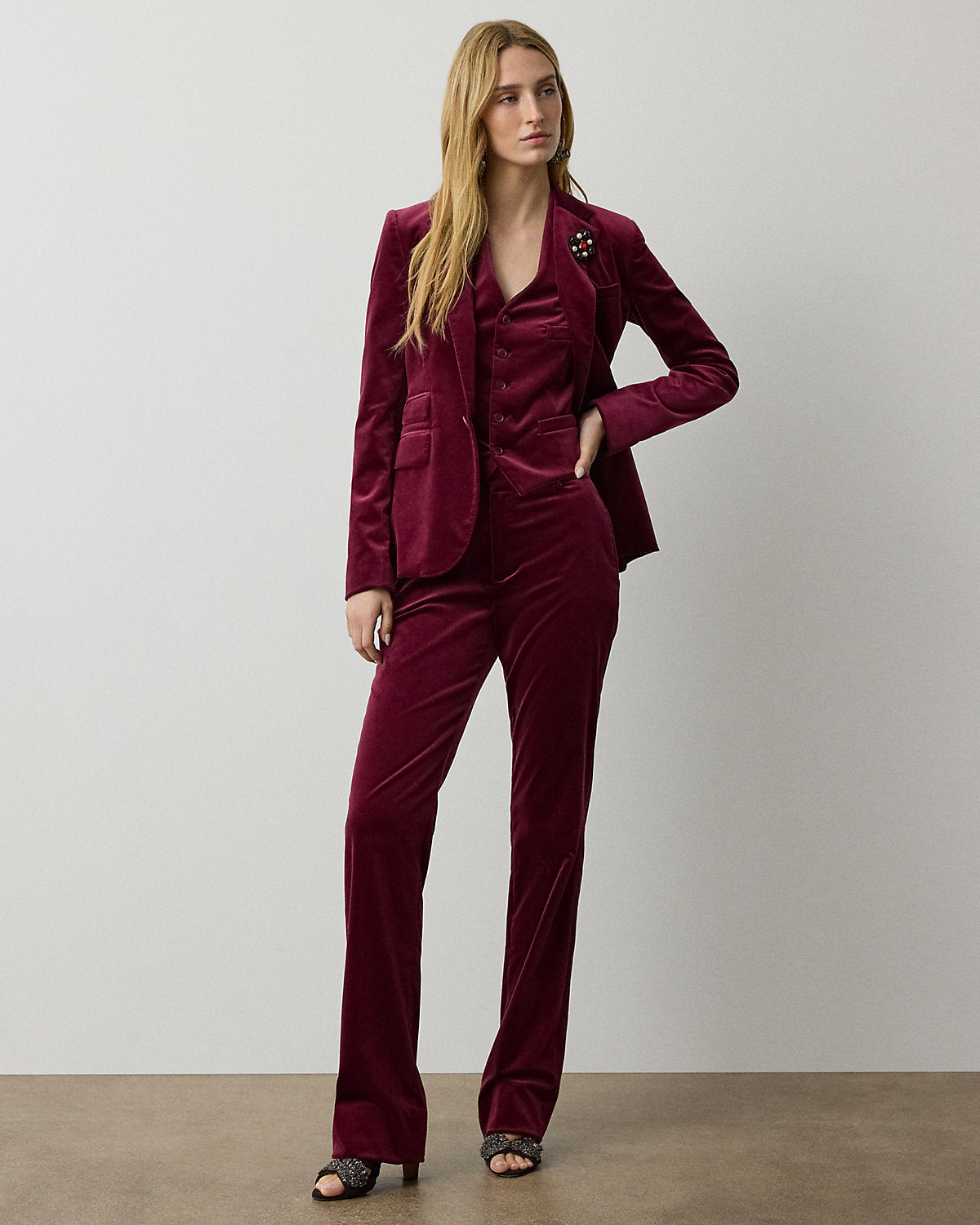 Jaiden Stretch Velvet Vest