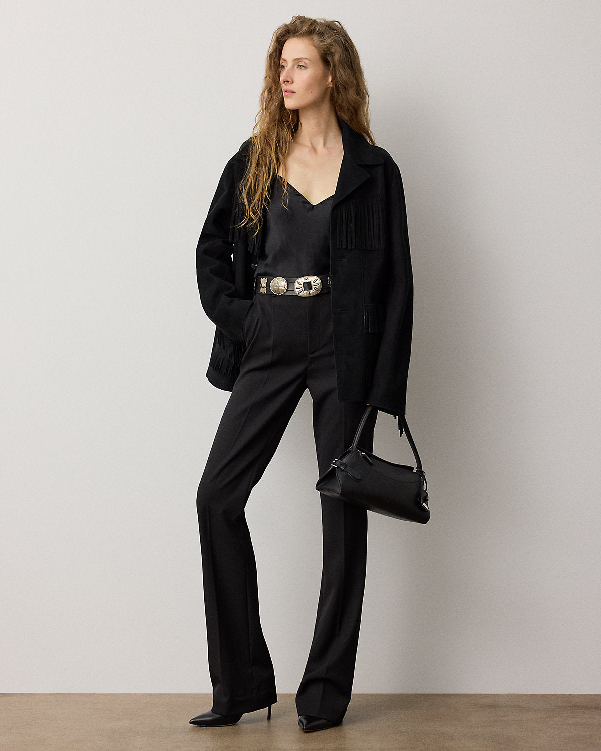 Perce Fringe-Trim Lamb-Suede Jacket