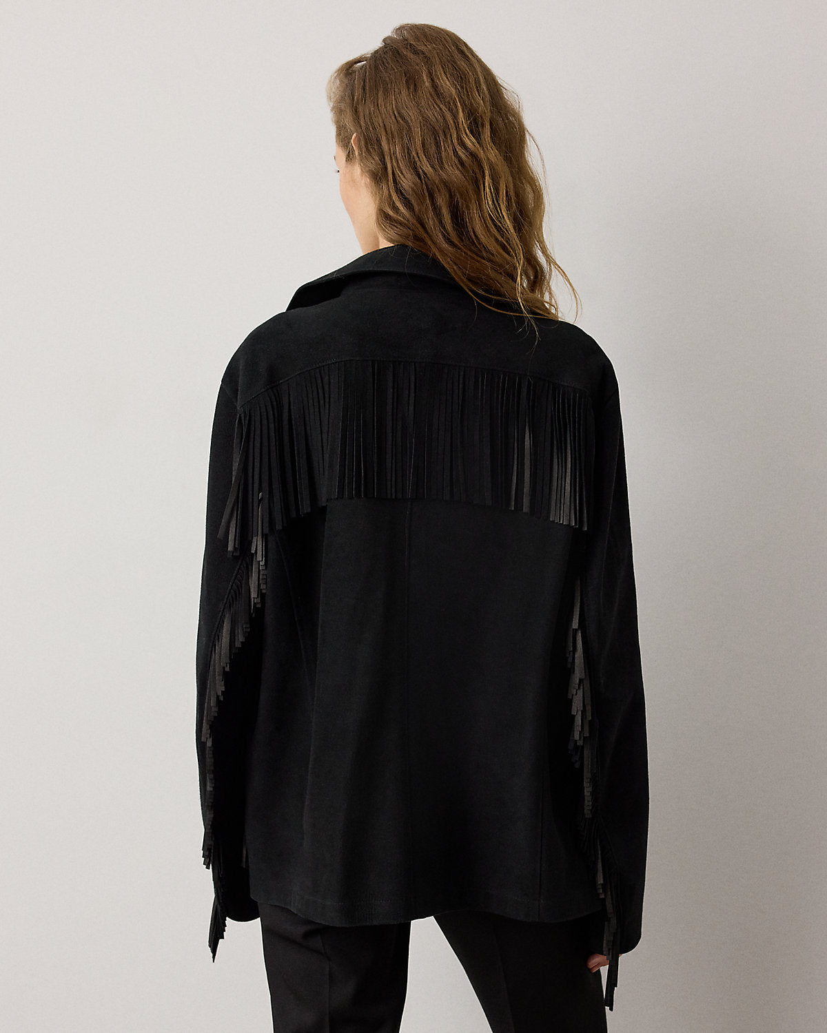 Perce Fringe-Trim Lamb-Suede Jacket