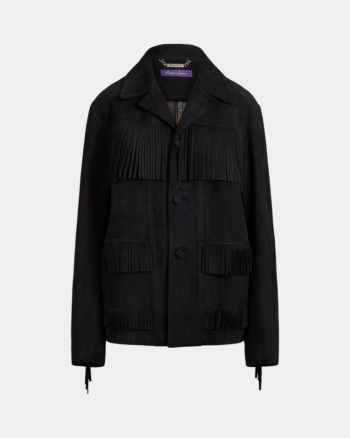 Perce Fringe-Trim Lamb-Suede Jacket