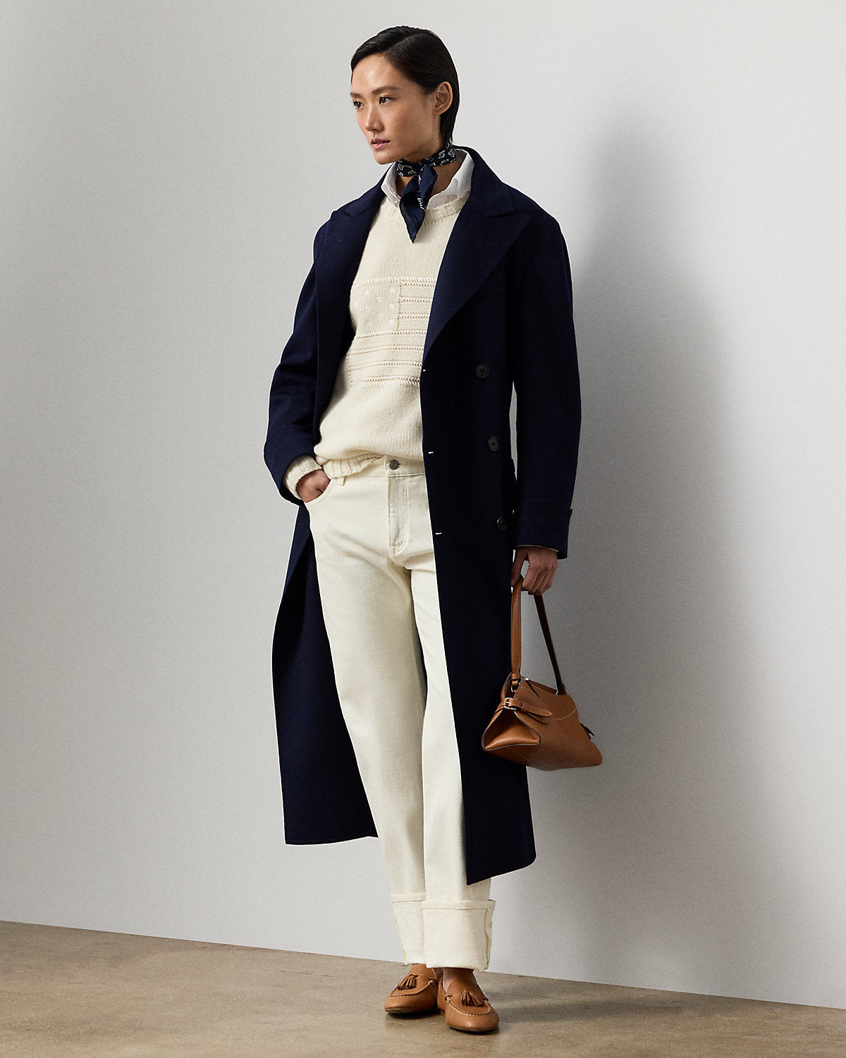 Flag Cashmere-Blend Crewneck Sweater