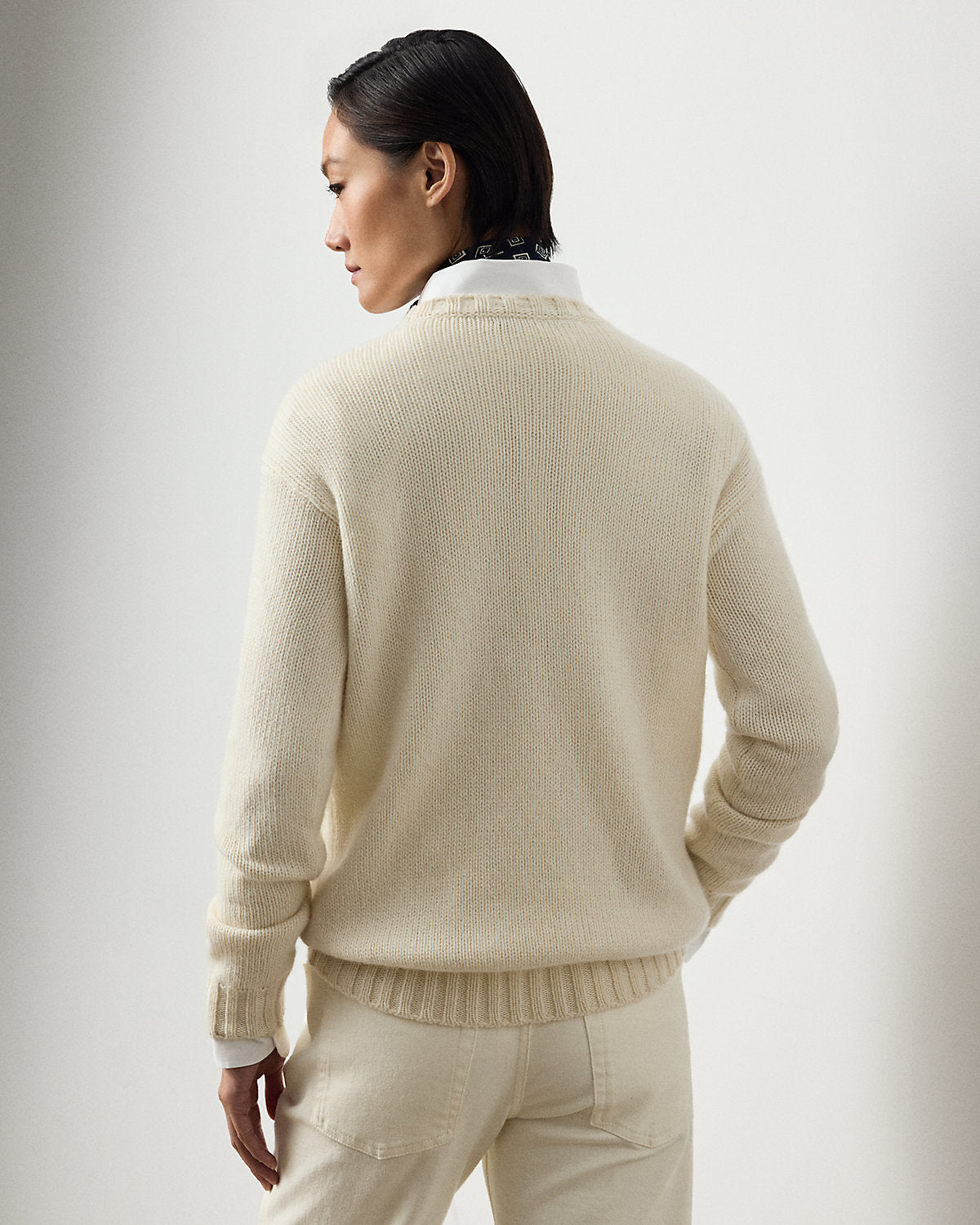 Flag Cashmere-Blend Crewneck Sweater