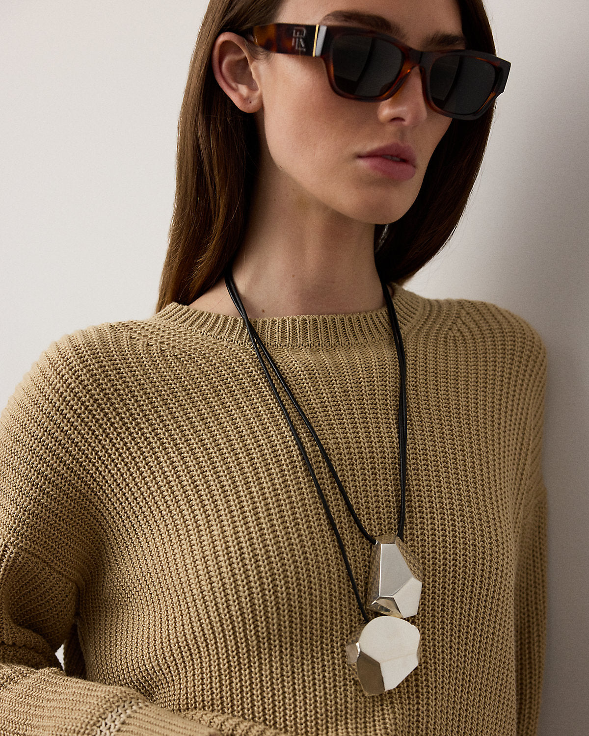 Rib-Knit Silk Roving Crewneck Sweater