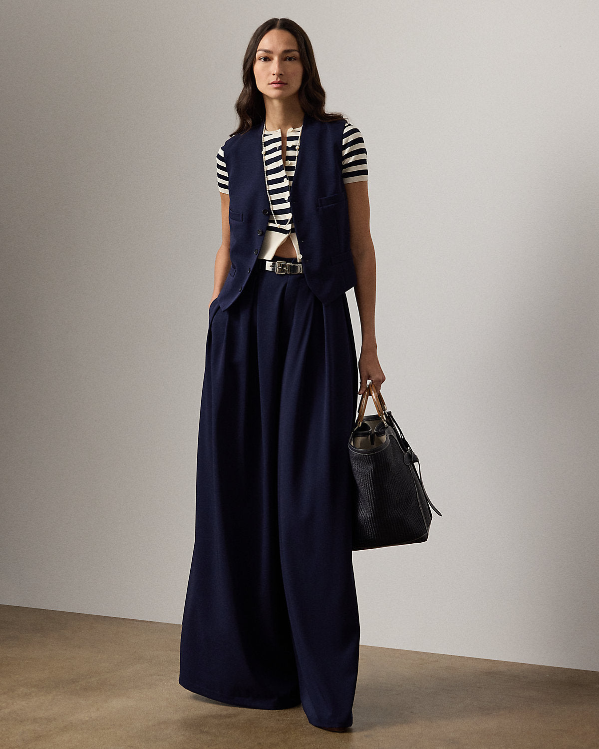 Striped Silk-Blend Short-Sleeve Cardigan