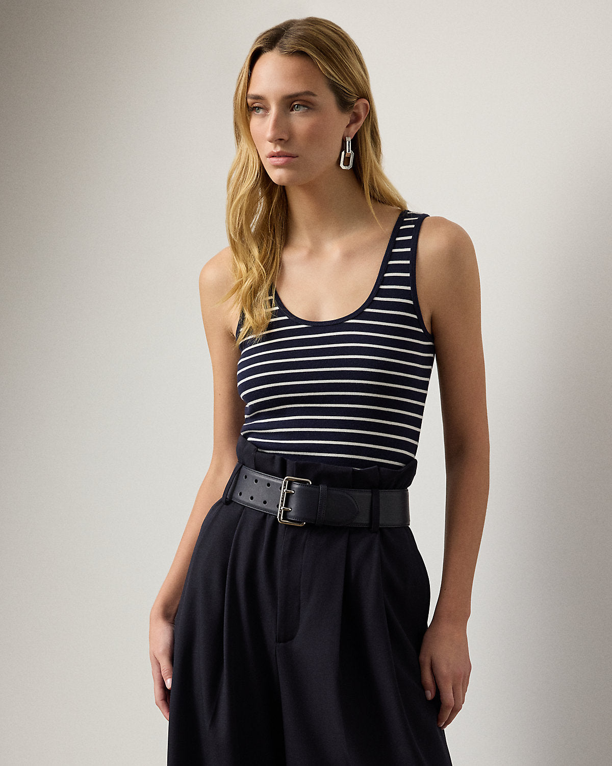 Ellis Rib-Knit Striped Tank Top