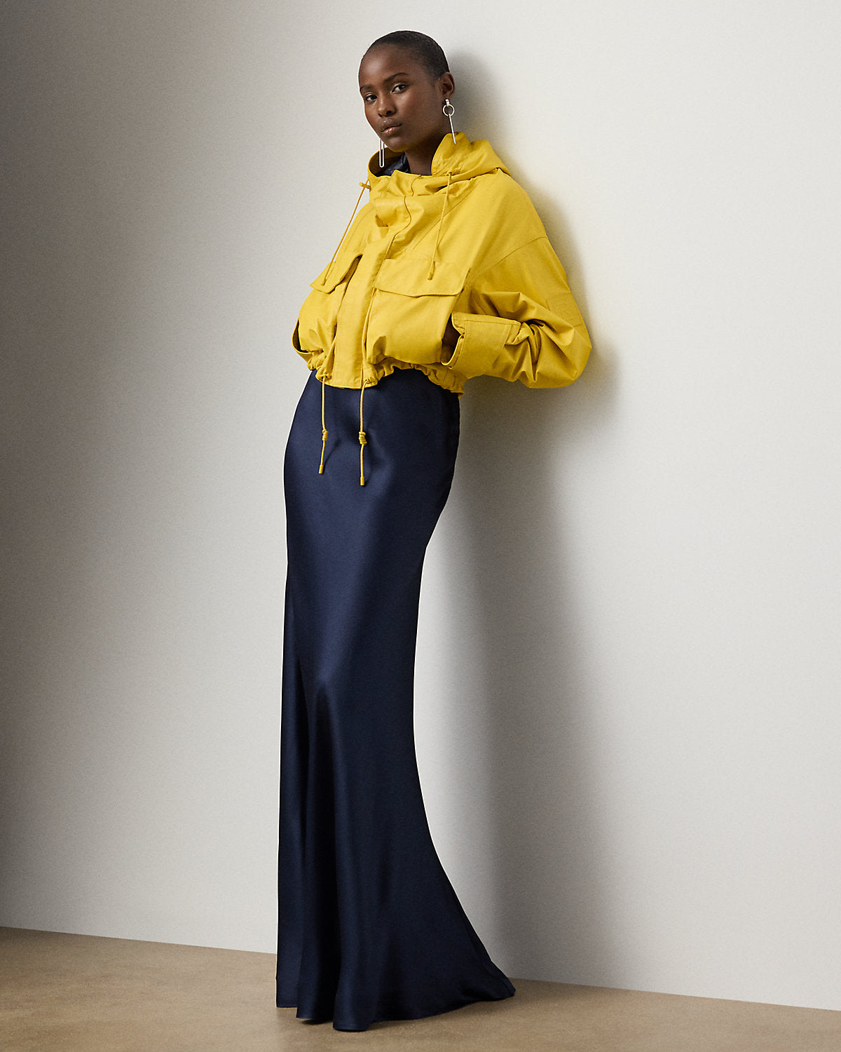 Ferra Calfskin Hooded Cropped Jacket