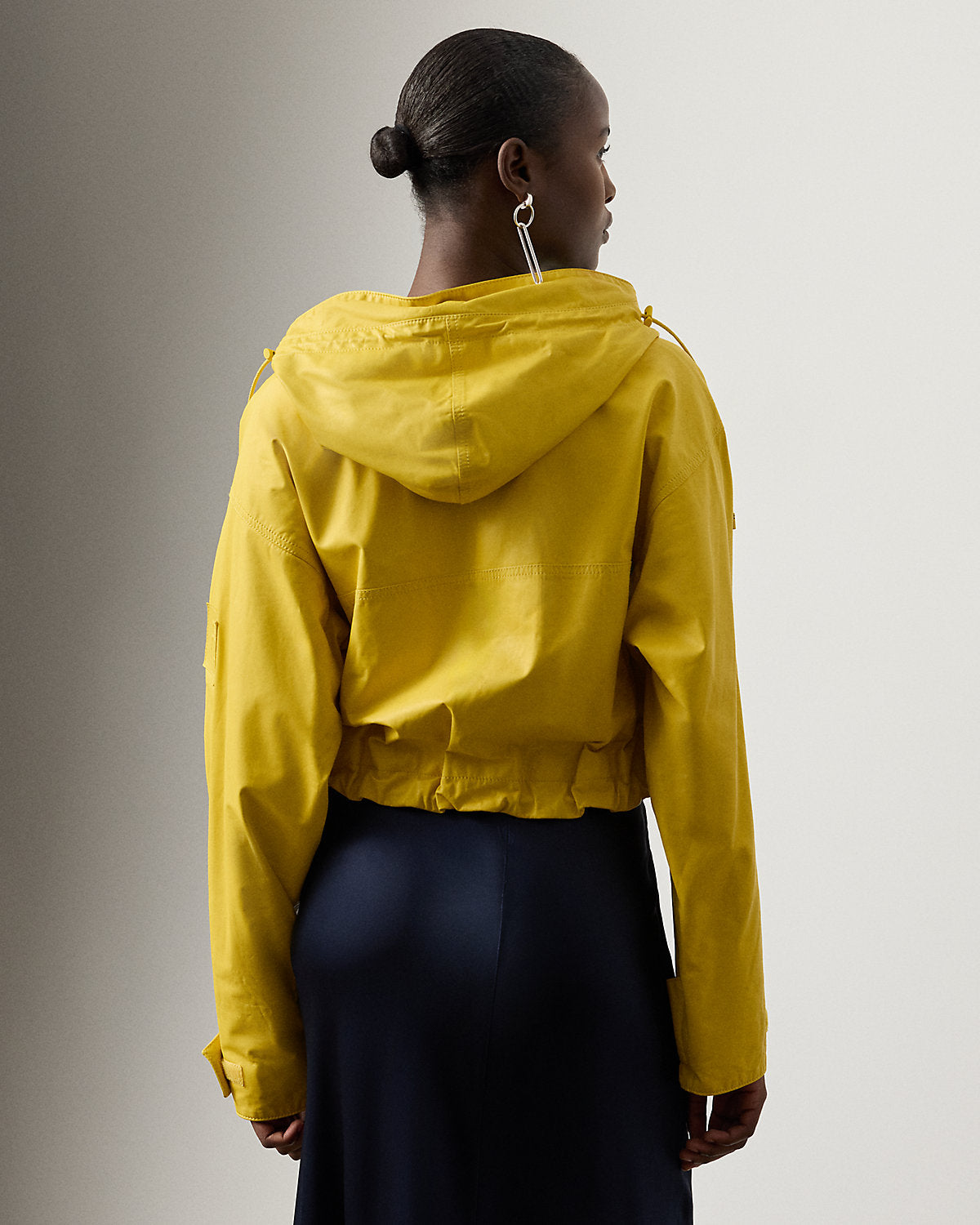 Ferra Calfskin Hooded Cropped Jacket