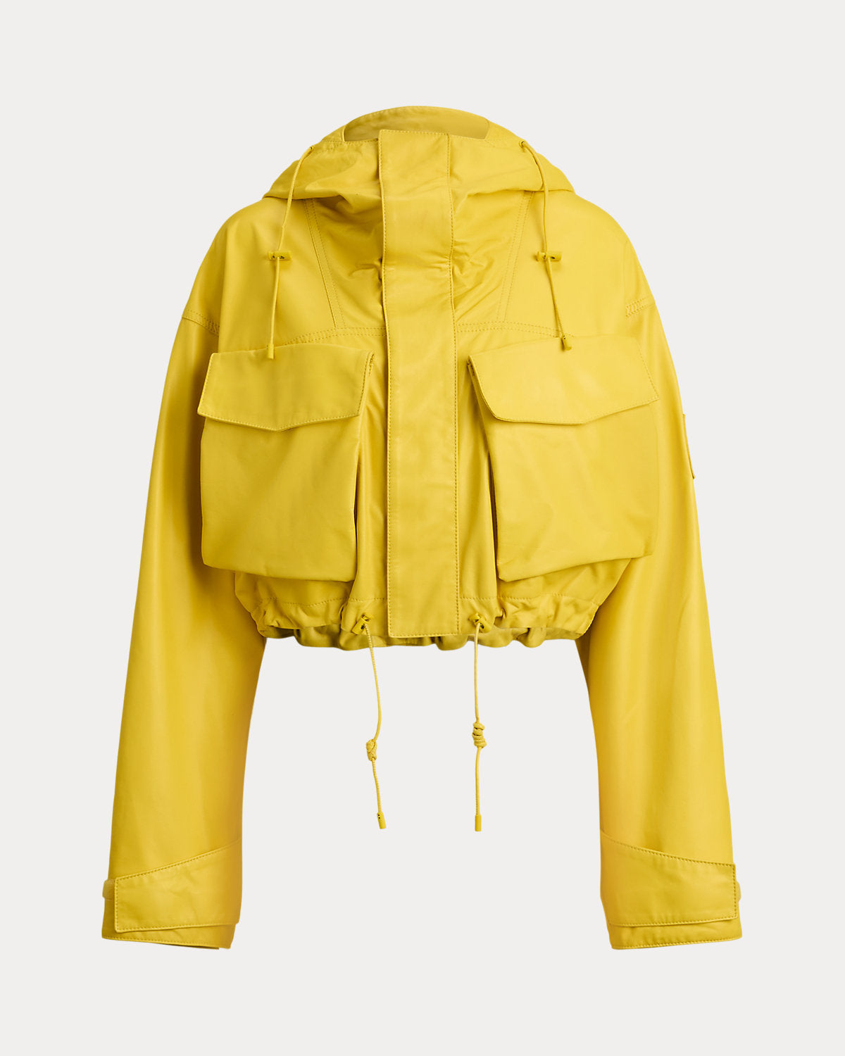 Ferra Calfskin Hooded Cropped Jacket