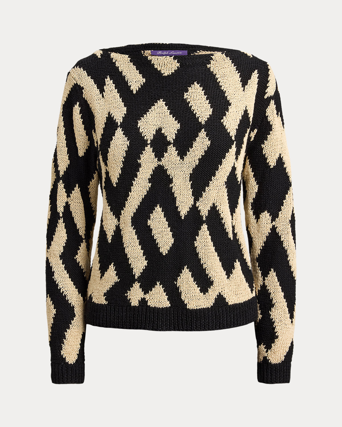 Intarsia Silk-Blend Boatneck Sweater