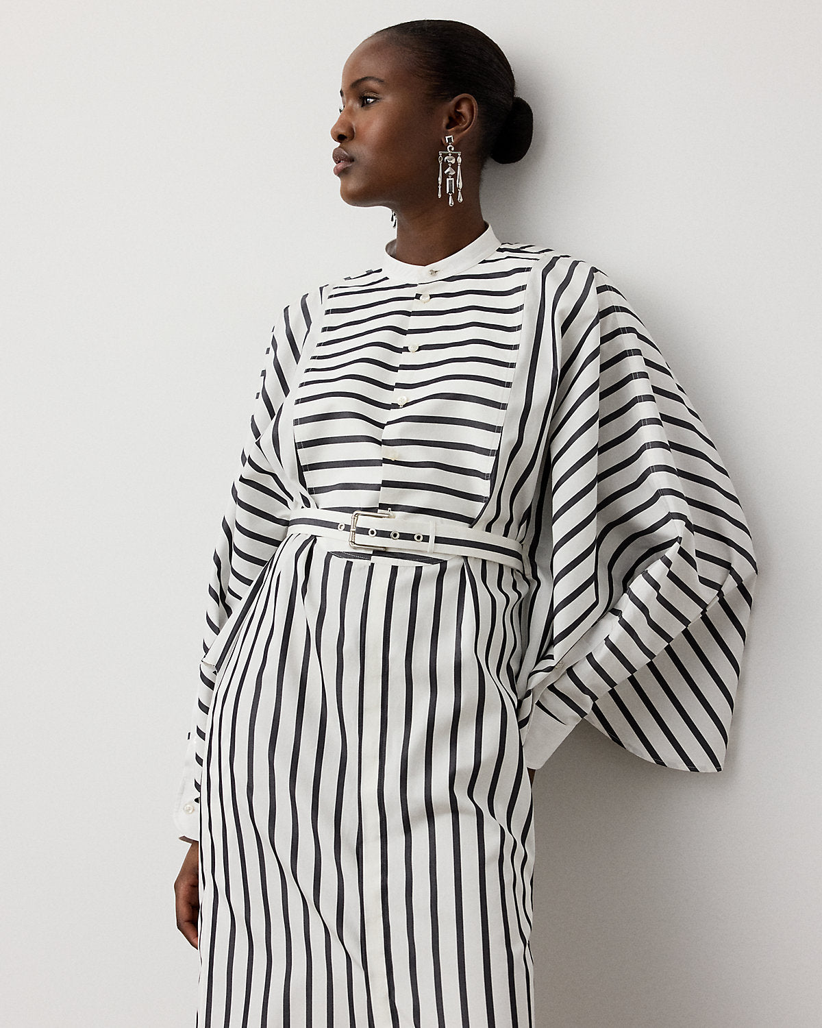 Juliana Striped Cotton Day Dress