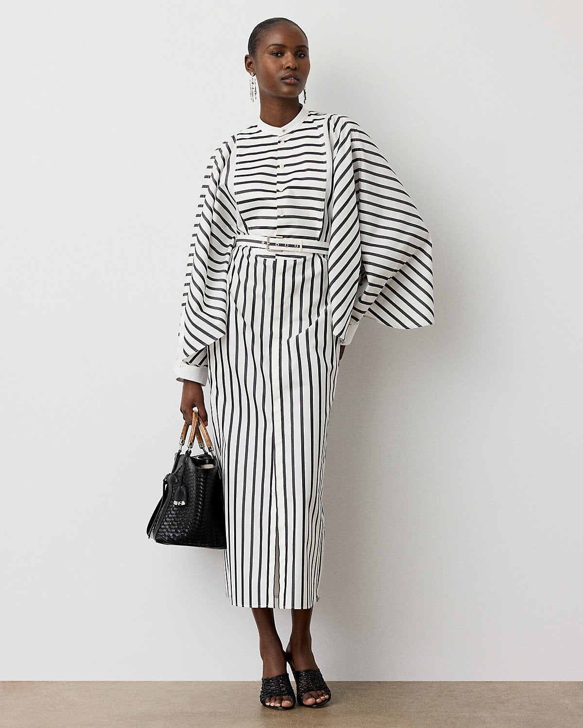 Juliana Striped Cotton Day Dress