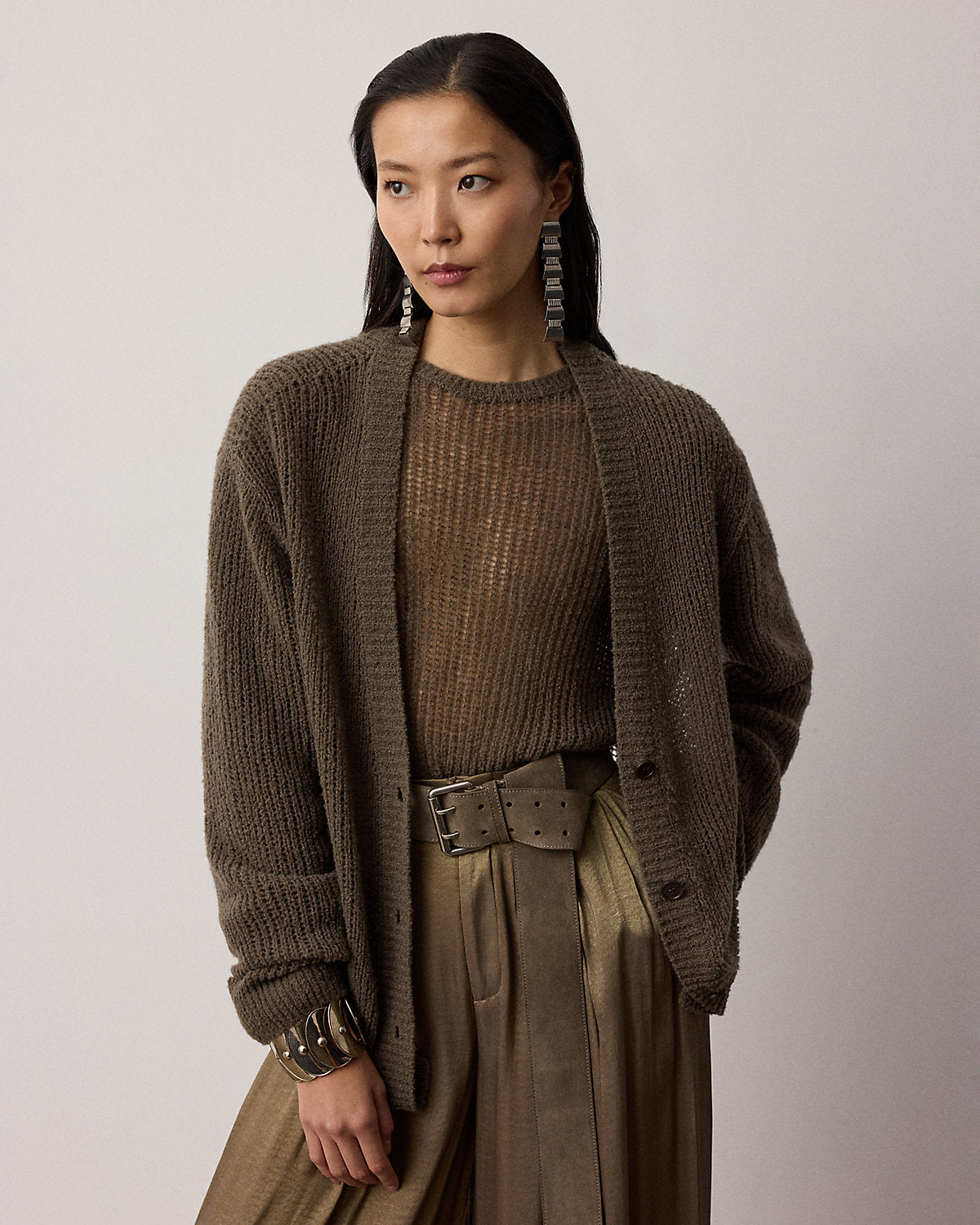 Boucl¨¦ Cashmere-Blend Cardigan