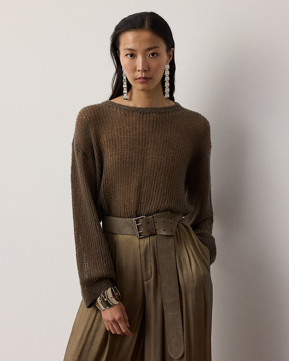 Boucl¨¦ Cashmere-Blend Boatneck Sweater