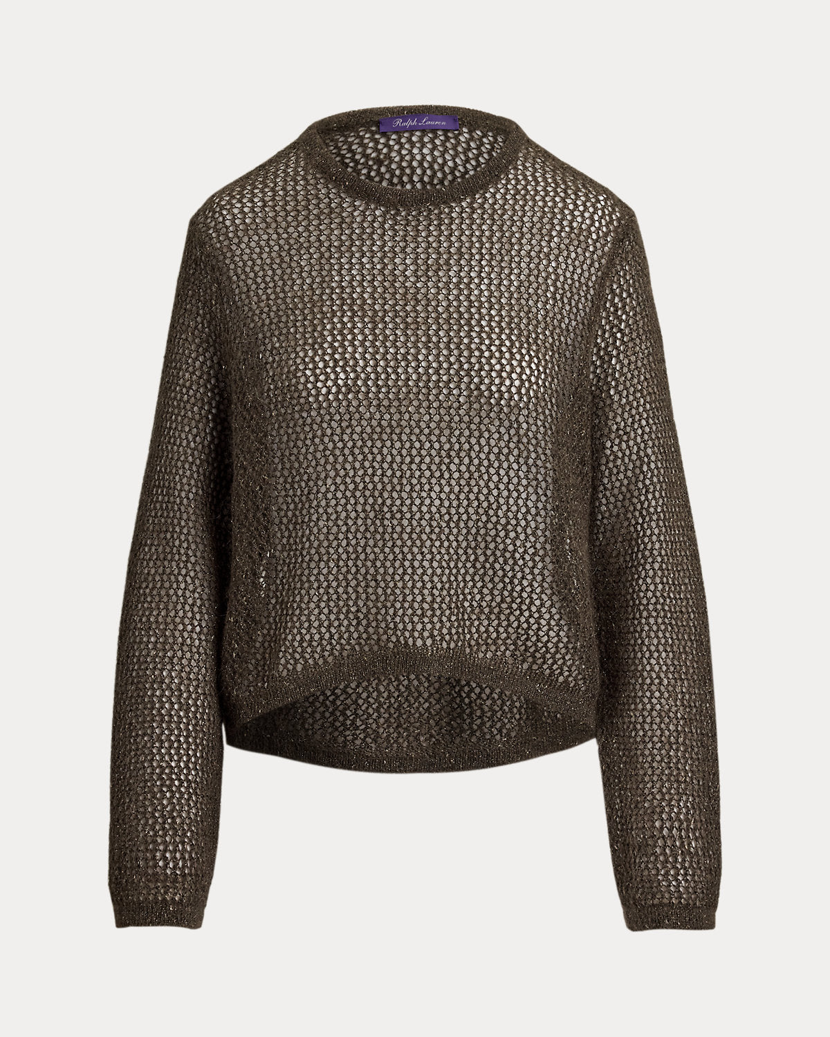 Metallic Mesh Boatneck Sweater