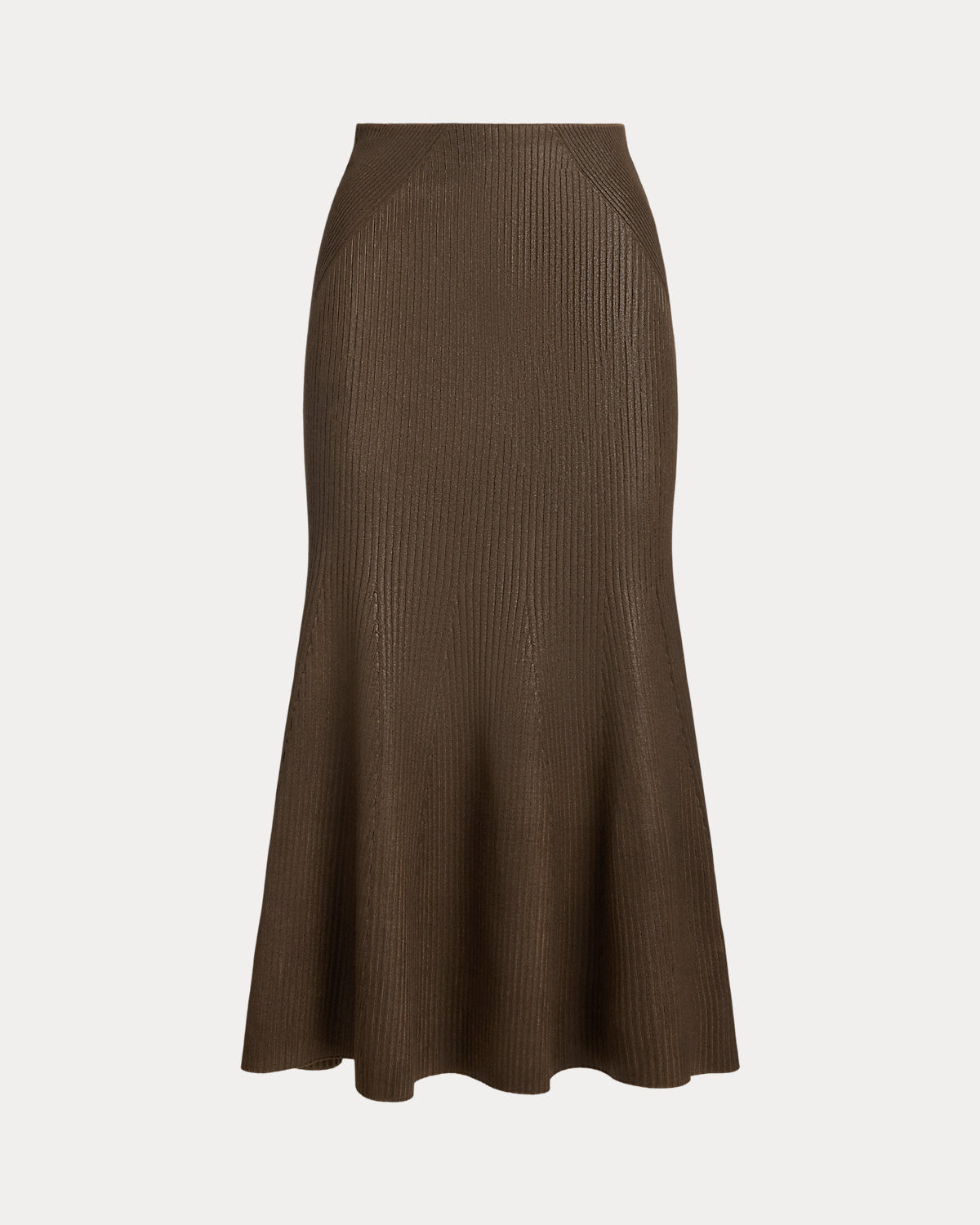 Adrianna Foiled Rib-Knit Sweater Skirt