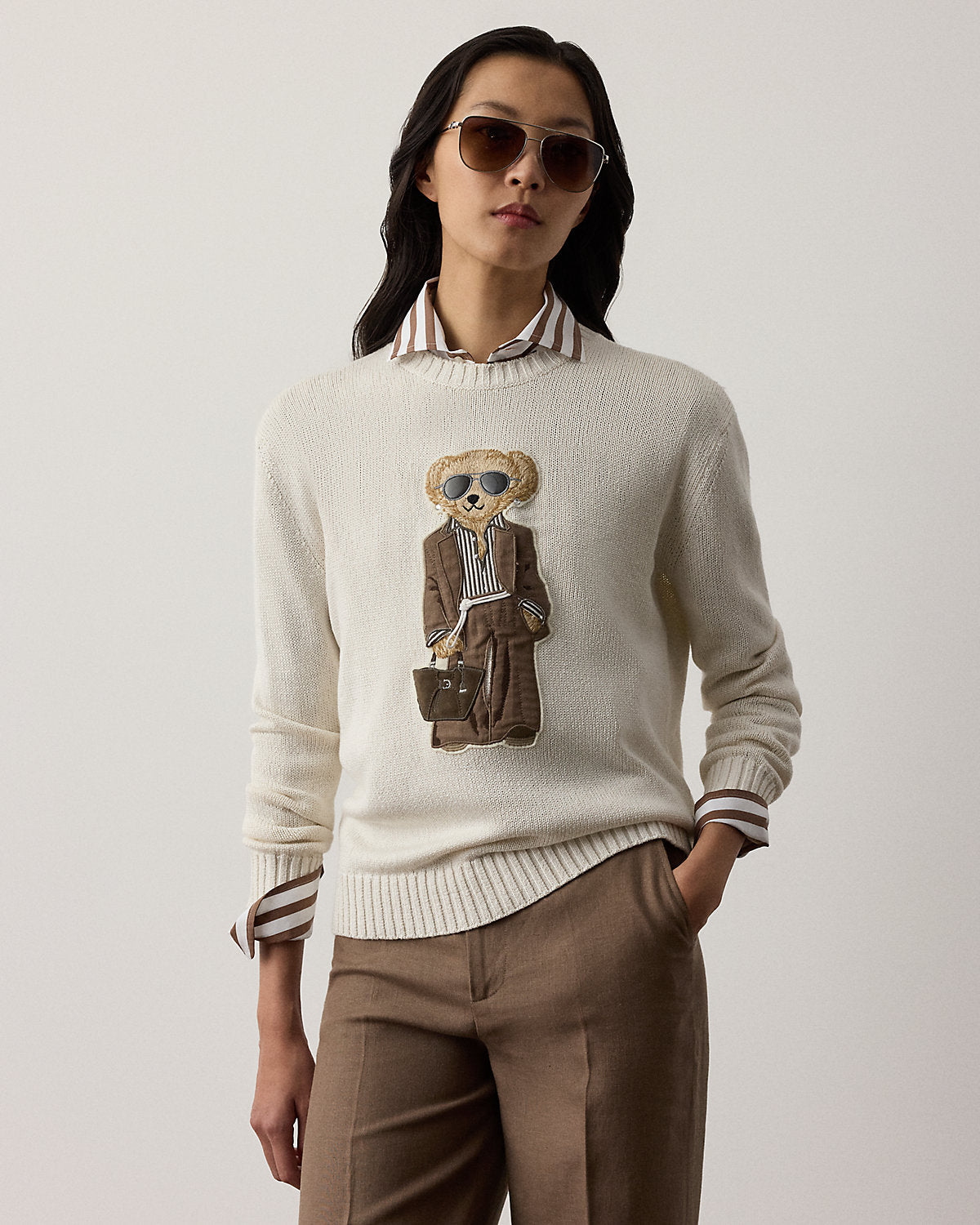 Summer Bear Silk Crewneck Sweater