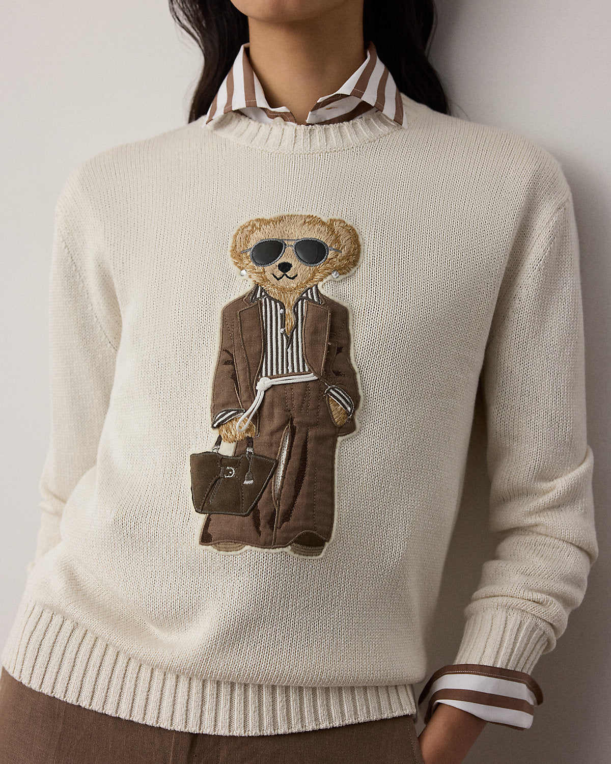 Summer Bear Silk Crewneck Sweater