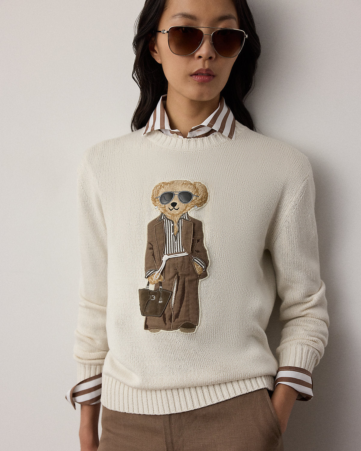Summer Bear Silk Crewneck Sweater