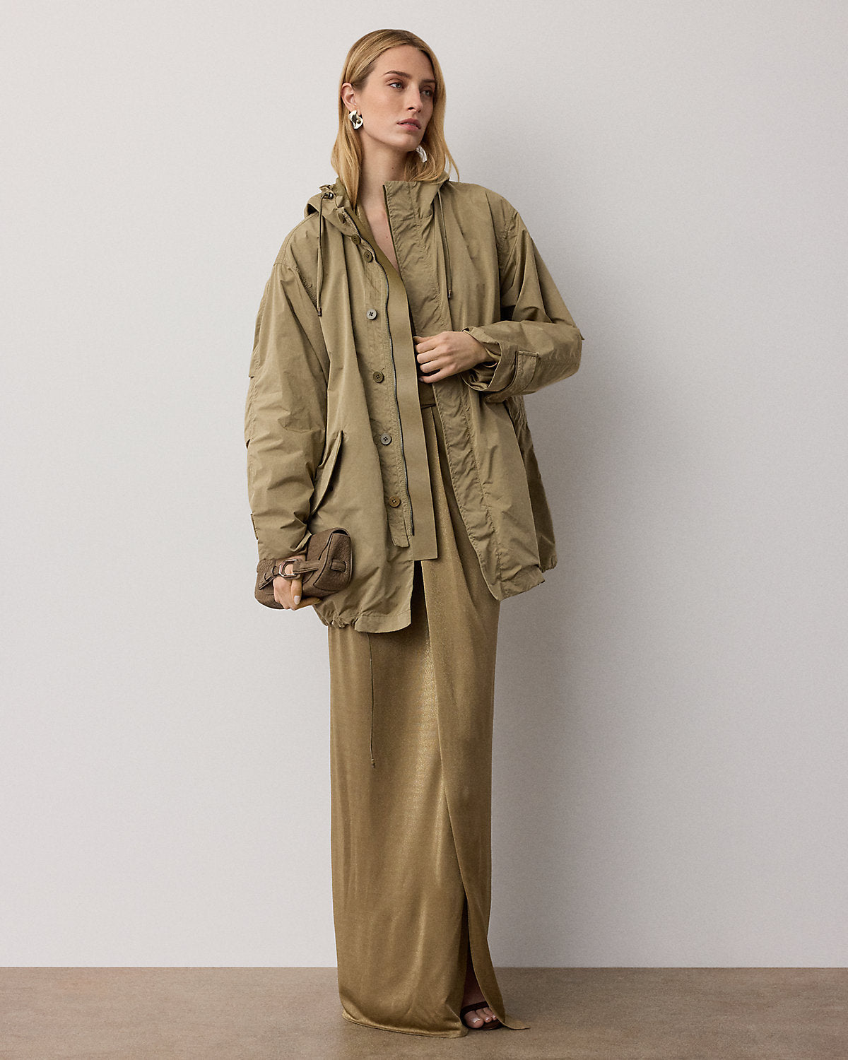 Ashten Metallic Jersey Evening Dress