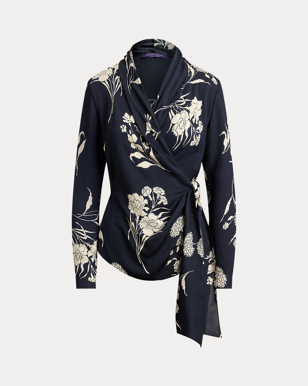 Shea Floral Satin Wrap Blouse