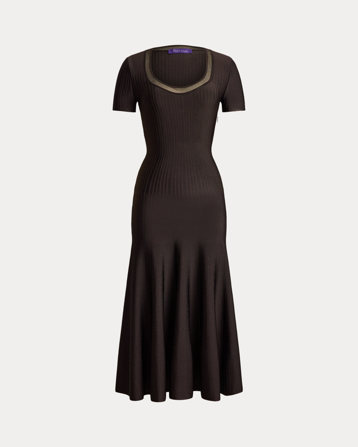 Gwenn Sheer-Trim Sweater Day Dress