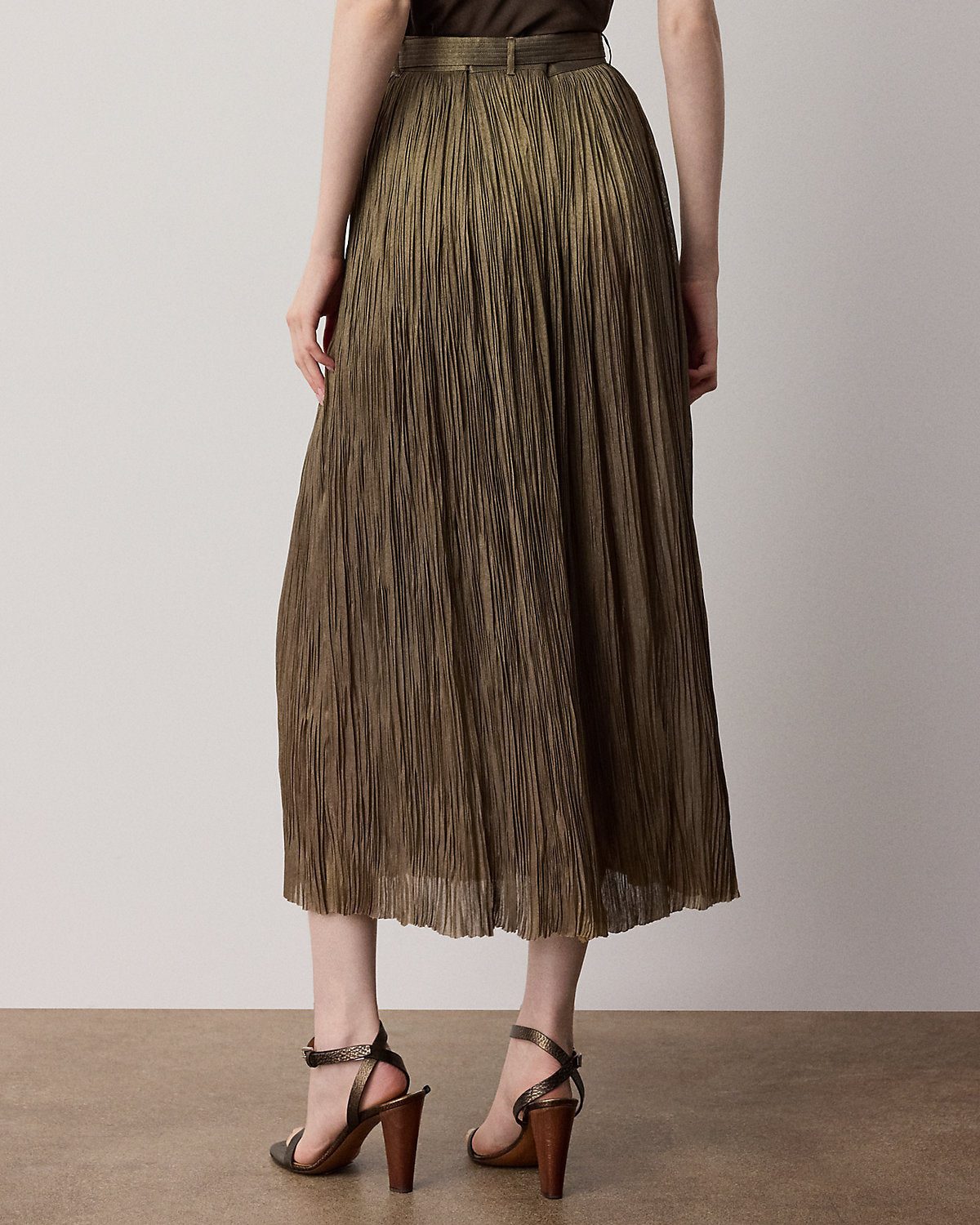 Parisa Pleated Lam¨¦ Skirt