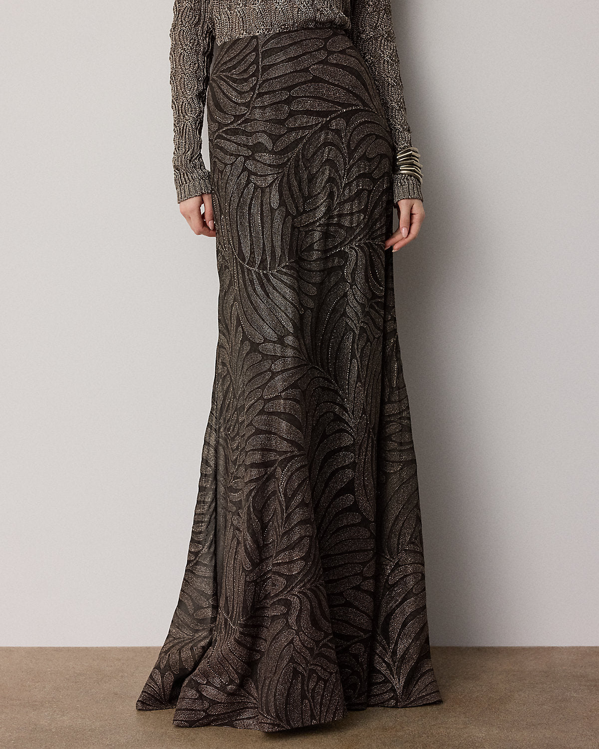 Masina Foiled Crinkle Chiffon Skirt