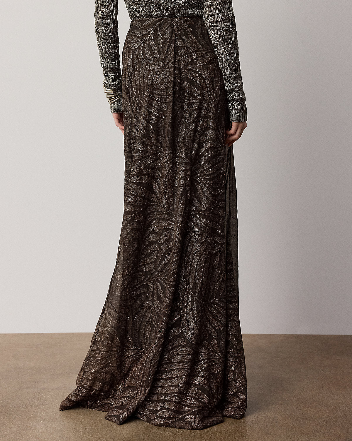 Masina Foiled Crinkle Chiffon Skirt